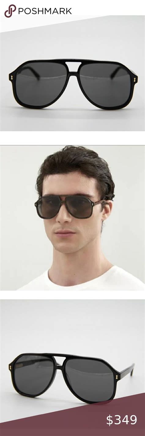 gucci gg1042s 001|Gucci Pilot Sunglasses GG1042S 001 Black 60mm .